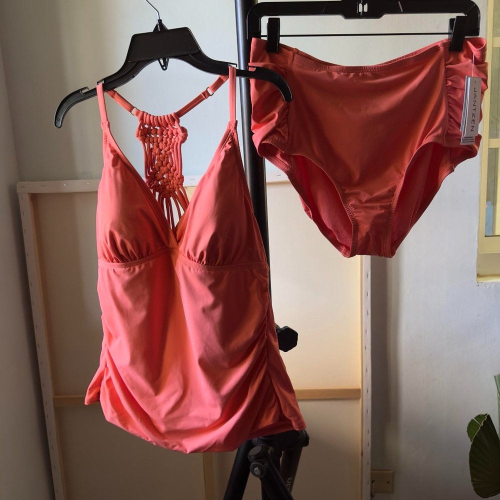 NWT $118 JANTZEN WOMEN SWIMSUIT SZ 12 2 PC